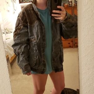Vintage Leather and denim Dual Control jacket.